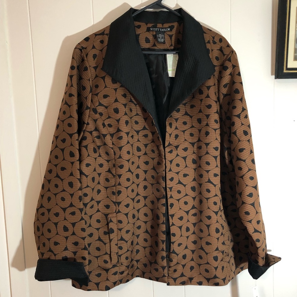 Scott Taylor NWT Brown/Black Blazer 3X